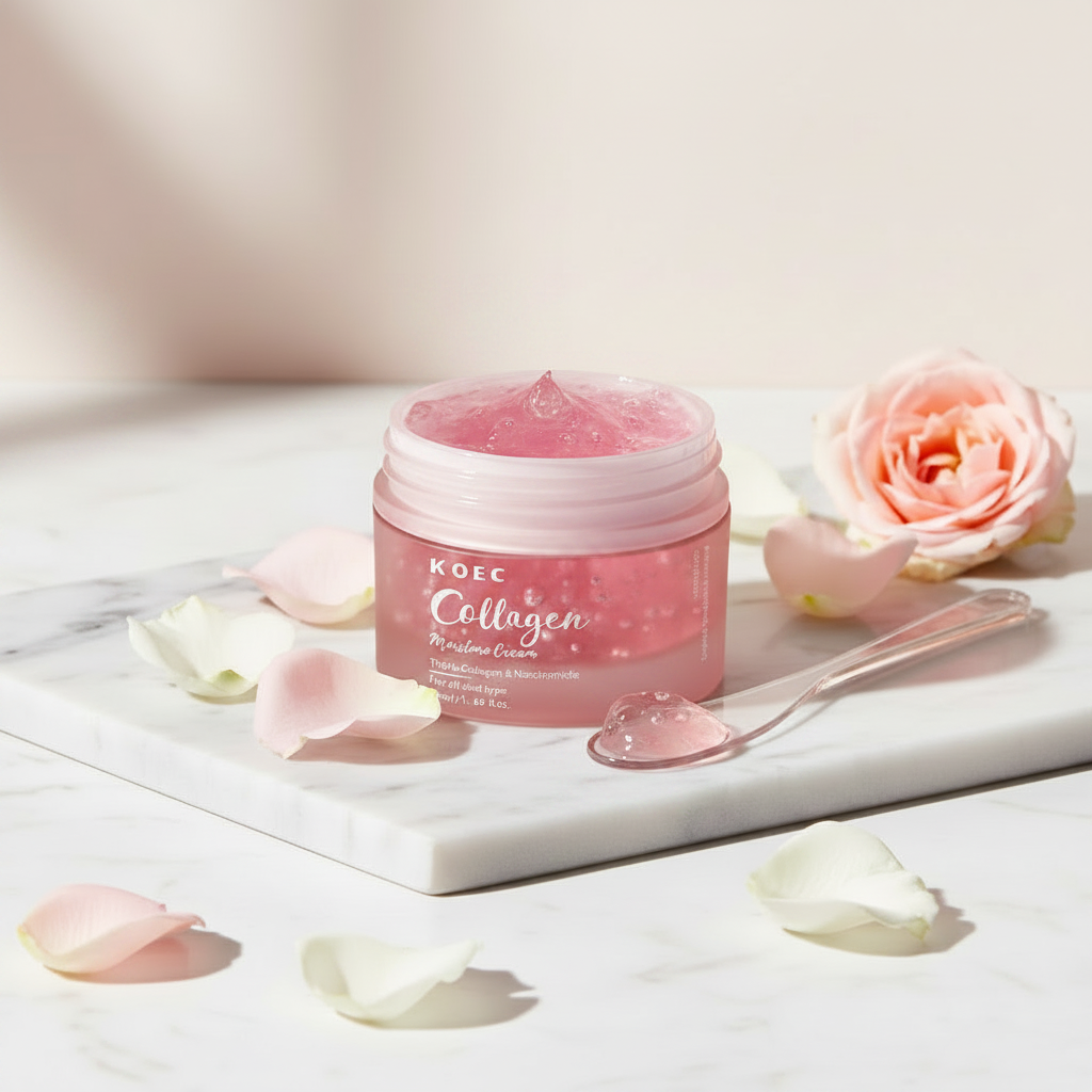 Collagen Jelly Cream Rose Flat Lay 1