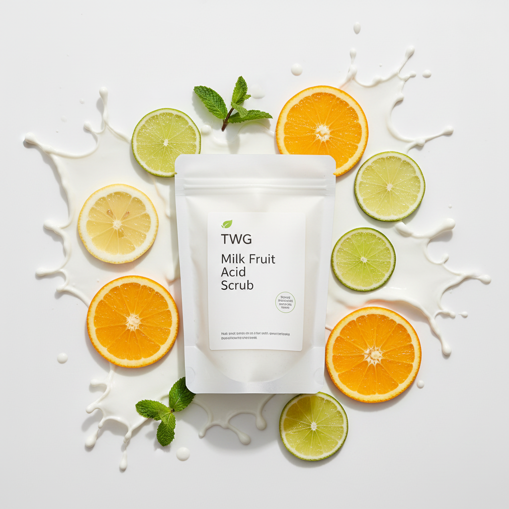 Milk Scrub Citrus Flatlay